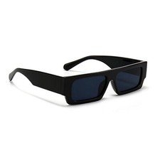 Original OG Rectangular Narrow Dark Black Frame Black Square Shades Sunglasses picture