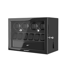 4+6 Automatic Rotation 4 Watch Winder Box with 6 Watches Display Storage LED New picture