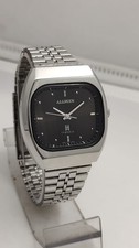 Vintage Allwyn 17Jewels Winding Men's Watch Black Dial Y380-1091 AL picture