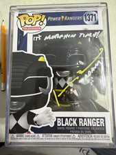 Funko Pop Television Power Rangers Black Ranger #1371 Autographed Vinyl picture