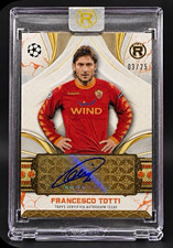 2024-25 Topps Reverence UEFA Francesco Totti Roma Orange Auto /25 RA-FT 03/25 picture