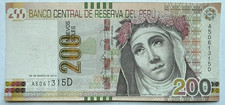PERU SCARCE SANTA ROSA DE LIMA 200 SOLES picture