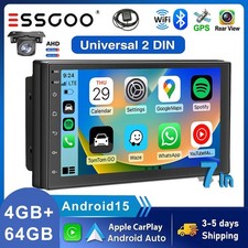 7' Double 2 Din Android 15 Touch Screen Car Stereo Radio GPS WIFI BT Carplay AHD picture