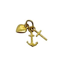 18k Solid Gold Faith, Hope, and Charity Pendant picture