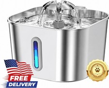 Stainless Steel Cat Water Fountain 74oz 2.2L Automatic Pet Drinking Dispenser picture