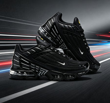 Nike Air Max TN Plus 3 Men Shoe Low Top Casual Sneaker Black White Tick picture