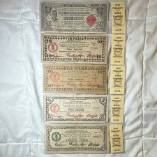 Philippines WWII Guerrilla Mindanao Emergency Currency Lot 5 Notes 1942-44 picture