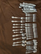 59 Pc SPODE BLUE ROOM FLATWARE Gently Used, . Forks, Serving Pieces picture