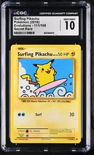 2016 Pokemon Surfing Pikachu 111/108 Secret Rare Evolutions CGC 10 Gem Mint picture