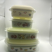 Villeroy & Boch Fruit Pattern Food Storage Containers Set of 4 w/ Lids picture