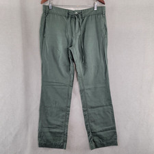 G1 Basic Goods Womens Pants Anthropologie Linen Cotton Chino Size 8 Olive Green picture