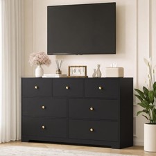 7 Drawer Dresser for Bedroom Wood Chest of Drawers Modern Cabinet Storage Handle picture