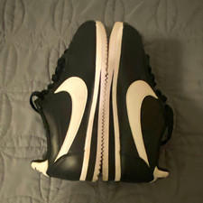 Nike Cortez Men’s Low Top Lace-Up Athletic Sneakers Black/White Cotton Upper picture