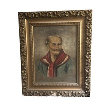 Antique Woman Portrait Painting Oil on Canvas 10x12 Ornate Gold Tone Wood Frame picture