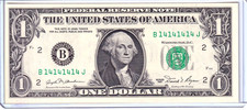 1981 $1 Federal Reserve Note Uncirculated 1/4 Binary Super Repeater #B14141414J picture