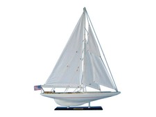 Hampton Nautical Wooden Intrepid Limited Model Sailboat Decoration, 27 picture