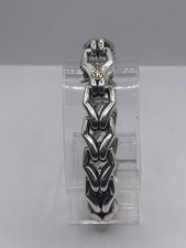 SKOTT KAY SILVER & 18KYG MEN’S SMALL DIAMETRIC LINK BRACELET 8” picture