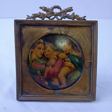 Antique European Miniature Framed Madonna Della Seggiola picture