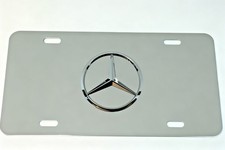 ✅️3D Raised Fits Mercedes Benz Mirror Star emblem stainless steel license plate picture