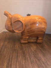 NWT Timmy Woods Elephant Wooden Crossbody Bag Hand Carved Acacia Signed Limited picture