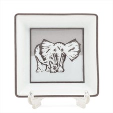 Hermès Elephant 1997 Small plate Ceramic White x gray Hommage à l'Afrique A trib picture