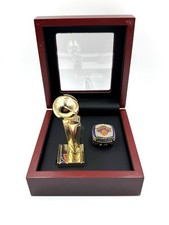 NEW YORK KNICKS CHAMPIONSHIP FAN RING & TROPHY SET JALEN BRUNSON ANUNOBY/TOWNS picture