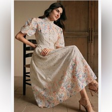 NWT Anewsta elegant romantic floral print dress Sz US 8 picture
