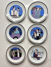 Philippe Deshoulieres Limoges Roaring Twenties 6pc Canape Plate Set Art Deco picture