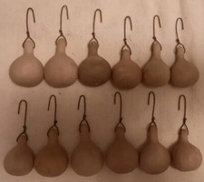 Lot of 12 Primitive Farmhouse Gourd Ornaments Ornies Handcrafted with Rusty Wire picture
