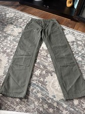 CARHARTT WIP DOUBLE KNEE PANT OLIVE STONE CANVAS 30x32 Loose Fit Vintage picture