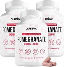 3PACK Auniva Pomegranate Extract Capsules, Natural Pomegranate Supplement US picture