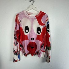 Desigual x M. Christian Lacroix Face Pullover Sweater Women's XL Red New $115 picture