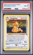 1999 Pokemon Fossil Unlimited Italian DRAGONITE 4/62 Holo PSA 8 picture