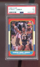 1986-87 Fleer #1 Kareem Abdul-Jabbar PSA 5 Graded Basketball Card NBA 86-87 1987 picture