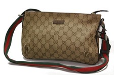 Authentic GUCCI GG Canvas Sherry Line Shoulder Crossbody Bag Brown 0922a picture