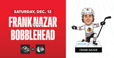 Frank Nazar Bobblehead Chicago Blackhawks Giveaway 12/12/26 SGA Presale New picture