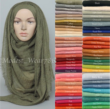 Premium Viscose Maxi Crinkle Hijab Scarf Shawl Islam Muslim Headcover 180x100cm picture