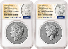 2 Coin Set 2026 Morgan Peace Enhanced 250th Privy NGC MS70 FR MP Pre-Sale3 picture