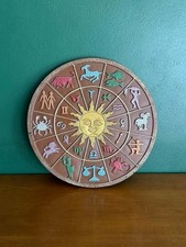 1960s/1970s Vintage Mid-Century Modern Chalkware Zodiac Wall Plaque picture