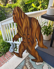 Hand Painted Bigfoot Sasquatch Wooden Silhouette Cutout Outdoor Decor picture