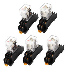 5pcs AC 24V Coil Red Indicator Light DPDT 8 Pins Power Relay Socket Base picture