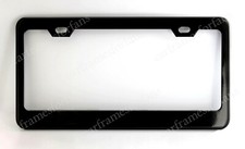 Plain License Plate Frame - Black Powder Coated Metal picture
