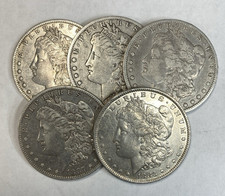 5 Pc Morgan Silver Dollars All Different New Orleans 