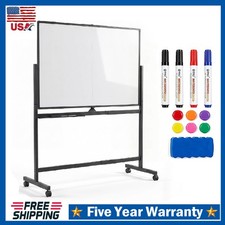 Rolling Whiteboard Stand Mobile Double-Sided Magnetic Whiteboard Dry Erase Board picture