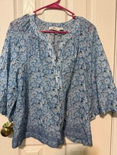 Vineyard Vines Women's Blue Floral Blouse Size M picture