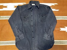 Vintage Made In USA LL BEAN MENS Large CHAMOIS BUTTON SHIRT 100% COTTON BLUE picture