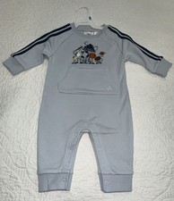 NWOT Adidas Baby Sports Romper Size 6M Light Blue picture