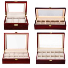 3/6/10/12-slot watch box,red piano lacquer, wooden, glass Lid,Watch display Case picture
