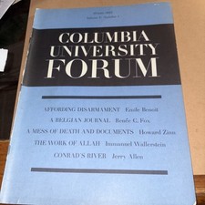 Vintage 1962 Winter: The Columbia University Forum: Disarmament Robert Pack Poem picture