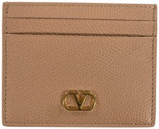 Valentino Garavani VLogo Signature Grainy Calfskin GENUINE Card Holder Rose NEW picture